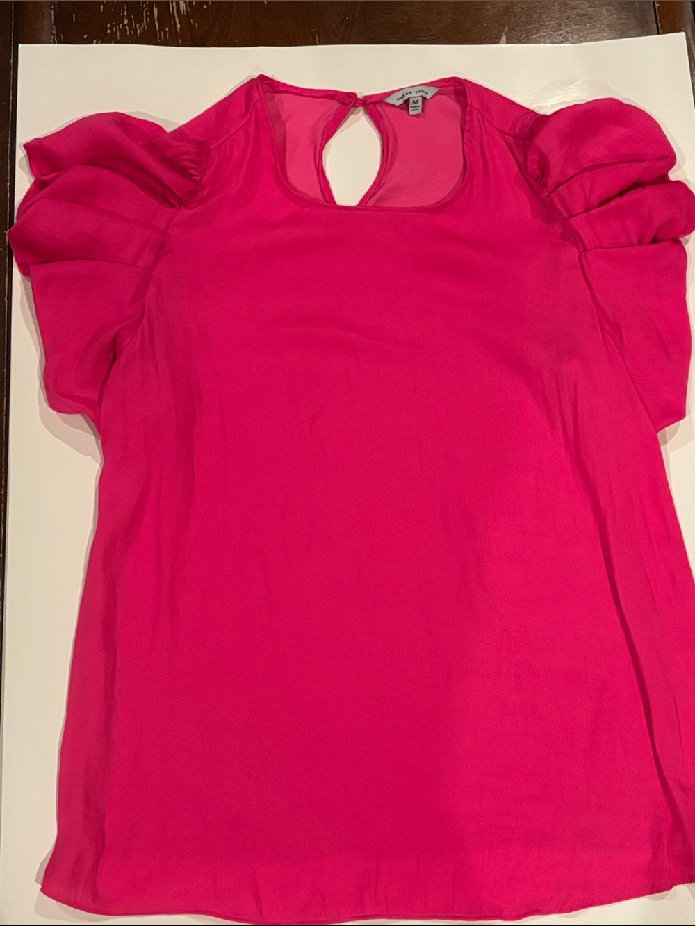 Naked Zebra Hot Pink Puff Sleeve Blouse